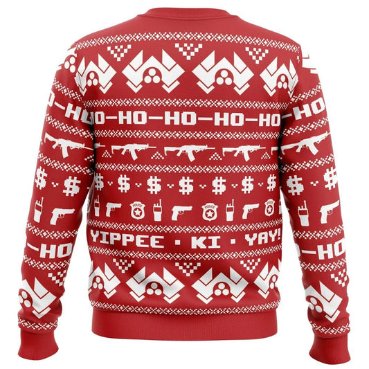 Christmas Tower Hostage Situation Ugly Christmas Sweater - Christmas Jumper (back)