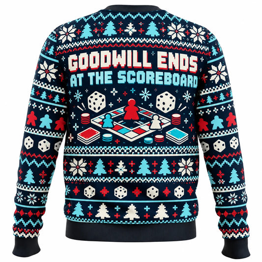 Family Game Night No Mercy Ugly Christmas Sweater - Christmas Jumper (back)