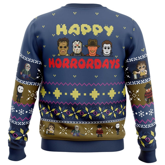 Happy Horrordays Ugly Christmas Sweater - Christmas Jumper (back)