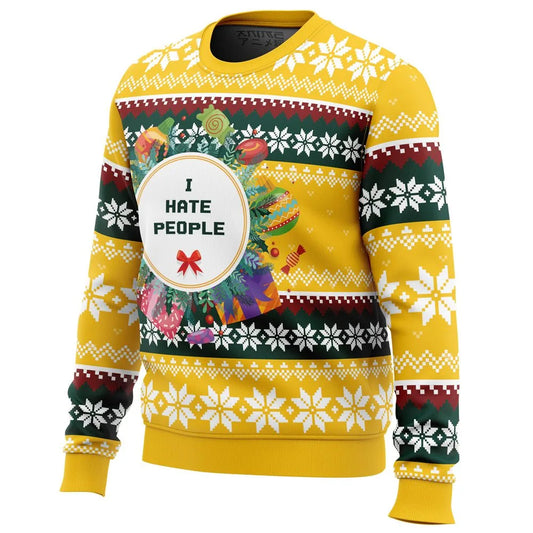 I Hate People (But Love Christmas) Ugly Christmas Sweater - Christmas Jumper (back)