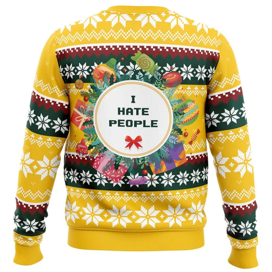 I Hate People (But Love Christmas) Ugly Christmas Sweater - Christmas Jumper (view 4)
