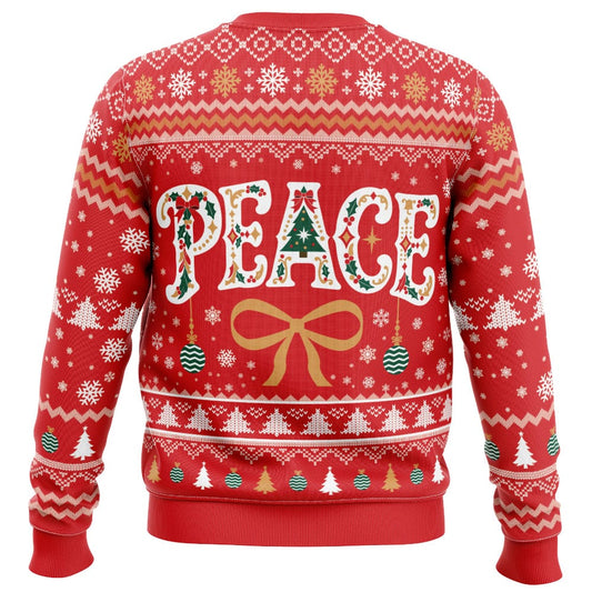 Peace On Earth, Mostly Ugly Christmas Sweater - Christmas Jumper (back)
