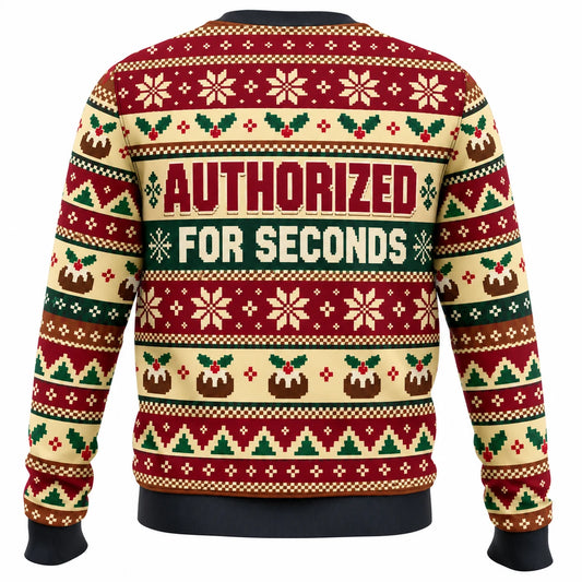 Pudding Permit Holder Ugly Christmas Sweater - Christmas Jumper (back)