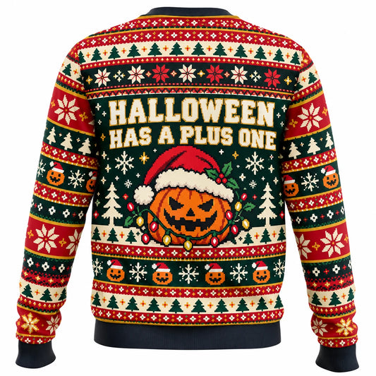 Pumpkin Refuses to Leave Ugly Christmas Sweater - Christmas Jumper (back)