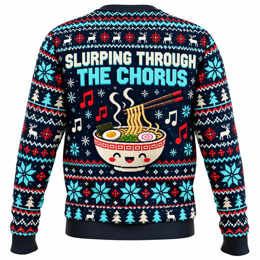 Ramen & Christmas Carols Ugly Christmas Sweater - Christmas Jumper (back)
