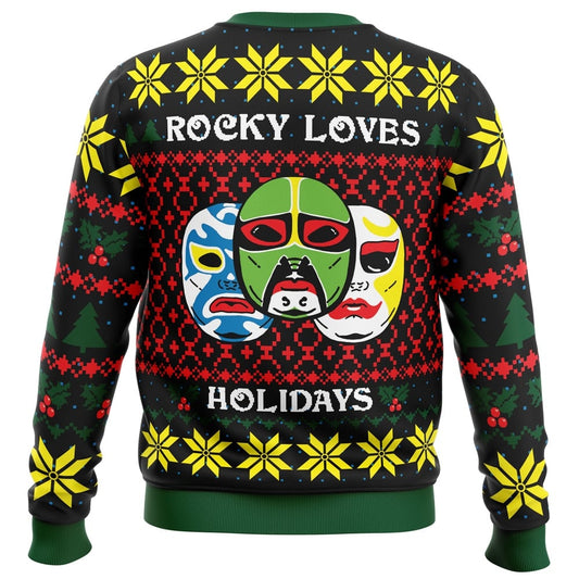 Rocky Loves Holidays Ugly Christmas Sweater - Christmas Jumper (back)
