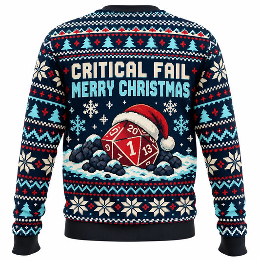 Rolled a One on Being Nice Ugly Christmas Sweater - Christmas Jumper (back)