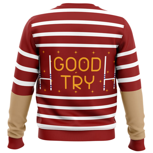 Rugby Captain Survivor Knit Ugly Christmas Sweater - Christmas Jumper (back)