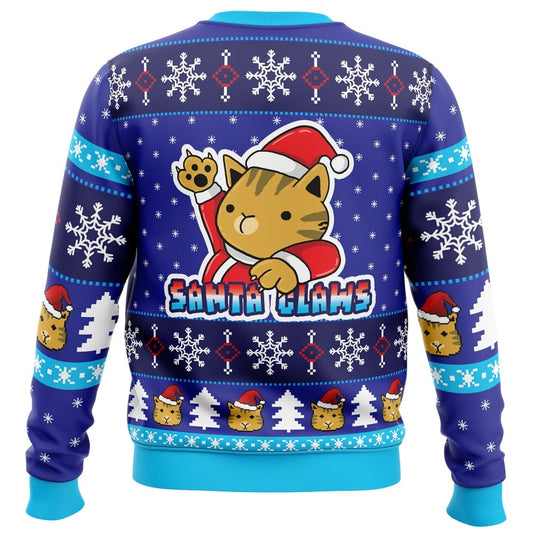 Santa Kitty Claws Ugly Christmas Sweater - Christmas Jumper (back)