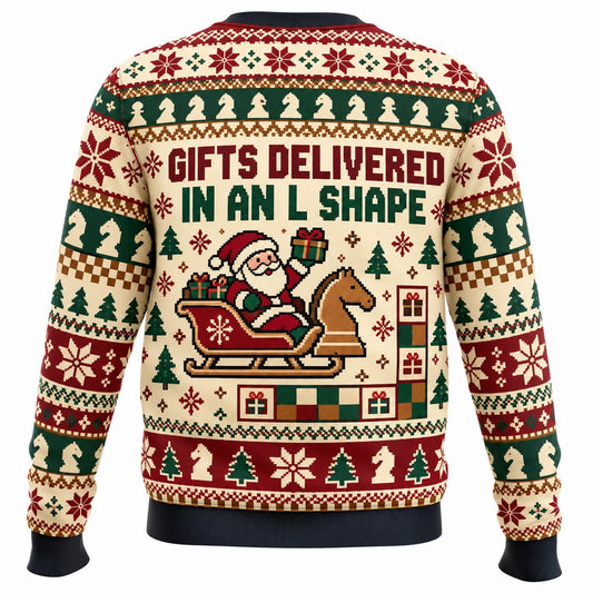 Santa Moves Like a Knight Ugly Christmas Sweater - Christmas Jumper (back)