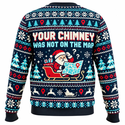 Santa's GPS Recalculating Ugly Christmas Sweater - Christmas Jumper (back)