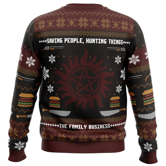 Saving People, Hunting Things Ugly Christmas Sweater - Christmas Jumper (back)