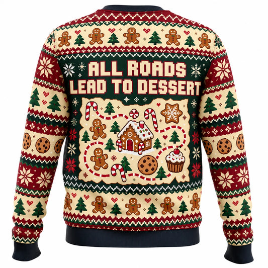 Snack Route Planner Ugly Christmas Sweater - Christmas Jumper (back)