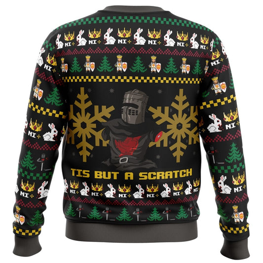 Tis But A Scratch Ugly Christmas Sweater - Christmas Jumper (back)