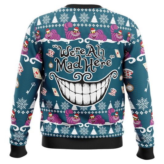 We're All Mad Here Ugly Christmas Sweater - Christmas Jumper (back)