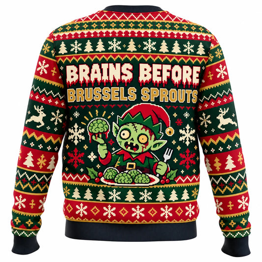 Zombie Christmas Dinner Ugly Christmas Sweater - Christmas Jumper (back)