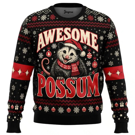 Awesome Possum Ugly Christmas Sweater - Christmas Jumper (front)