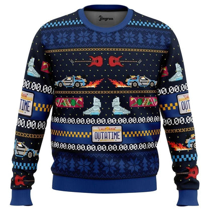 Back In Time For Christmas Ugly Christmas Sweater - Christmas Jumper (front)