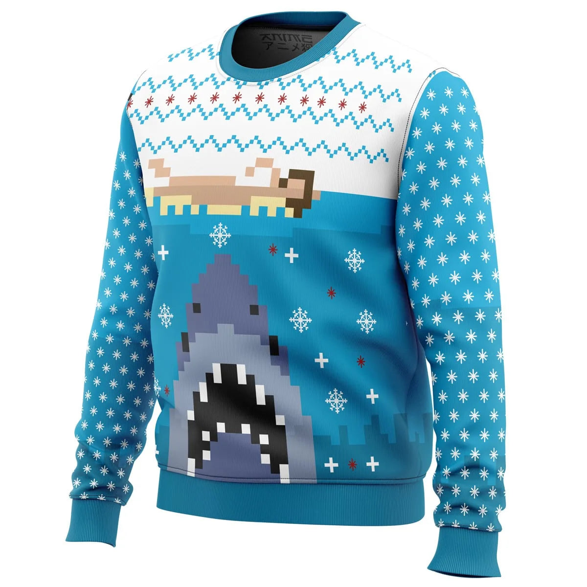 Big Shark Energy Ugly Christmas Sweater - Christmas Jumper (back)
