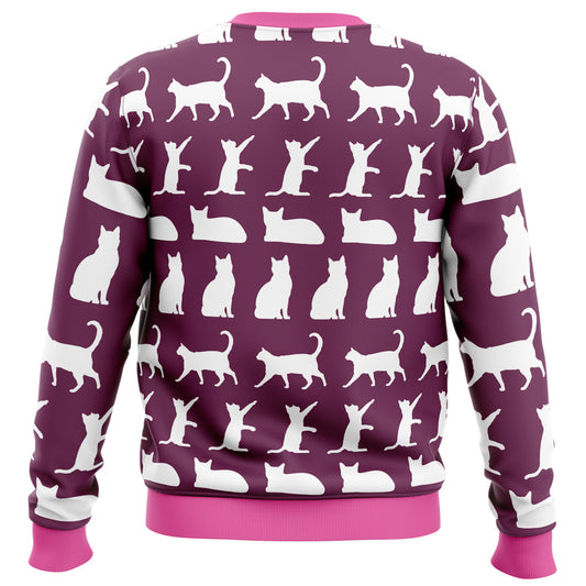 Cat Lady Survivor Knit Ugly Christmas Sweater - Christmas Jumper (back)