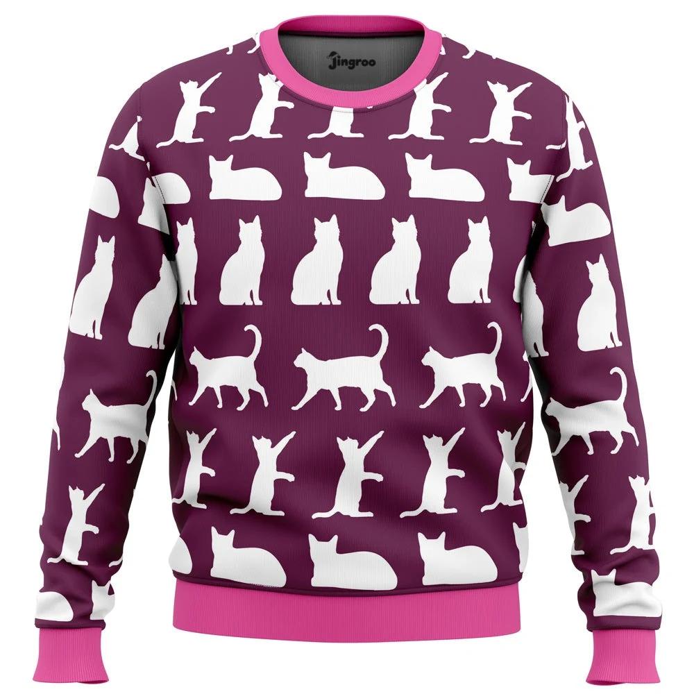 Cat Lady Survivor Knit Ugly Christmas Sweater - Christmas Jumper (front)