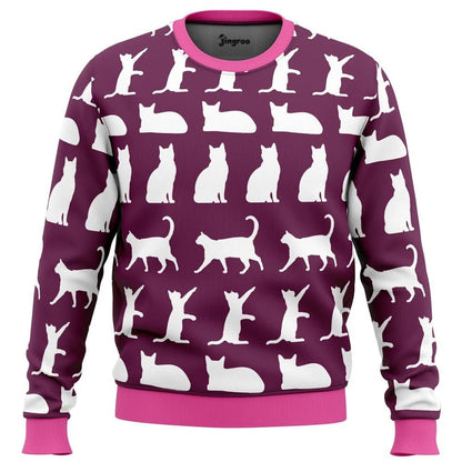 Cat Lady Survivor Knit Ugly Christmas Sweater - Christmas Jumper (front)