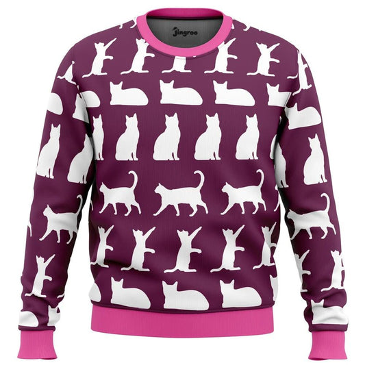 Cat Lady Survivor Knit Ugly Christmas Sweater - Christmas Jumper (front)