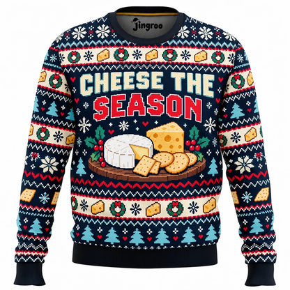 Cheese the Season Ugly Christmas Sweater - Christmas Jumper (front)