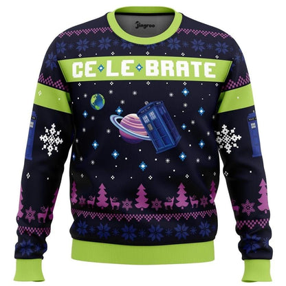 Christmas On Another Planet Ugly Christmas Sweater - Christmas Jumper (front)