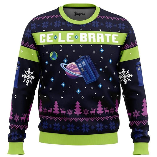 Christmas On Another Planet Ugly Christmas Sweater - Christmas Jumper (front)