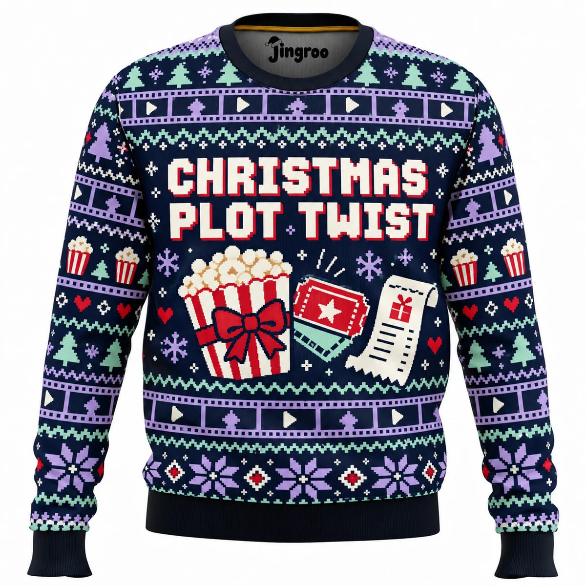 Christmas Plot Twist Ugly Christmas Sweater - Christmas Jumper (front)