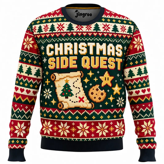 Christmas Side Quest Ugly Christmas Sweater - Christmas Jumper (front)