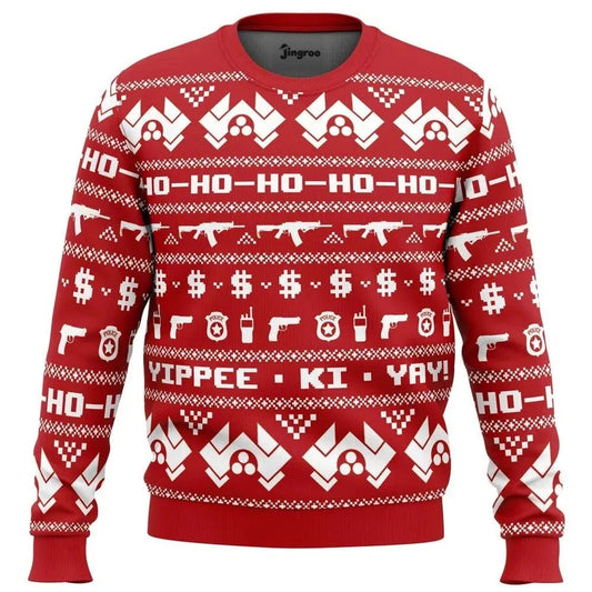 Christmas Tower Hostage Situation Ugly Christmas Sweater - Christmas Jumper (front)