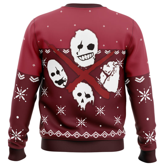 Cozy Holidays Masked Knit Ugly Christmas Sweater - Christmas Jumper (back)