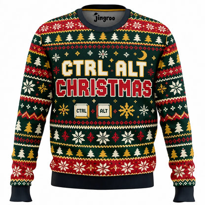 Ctrl Alt Christmas Ugly Christmas Sweater - Christmas Jumper (front)