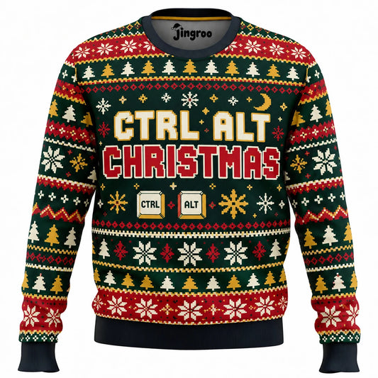 Ctrl Alt Christmas Ugly Christmas Sweater - Christmas Jumper (front)