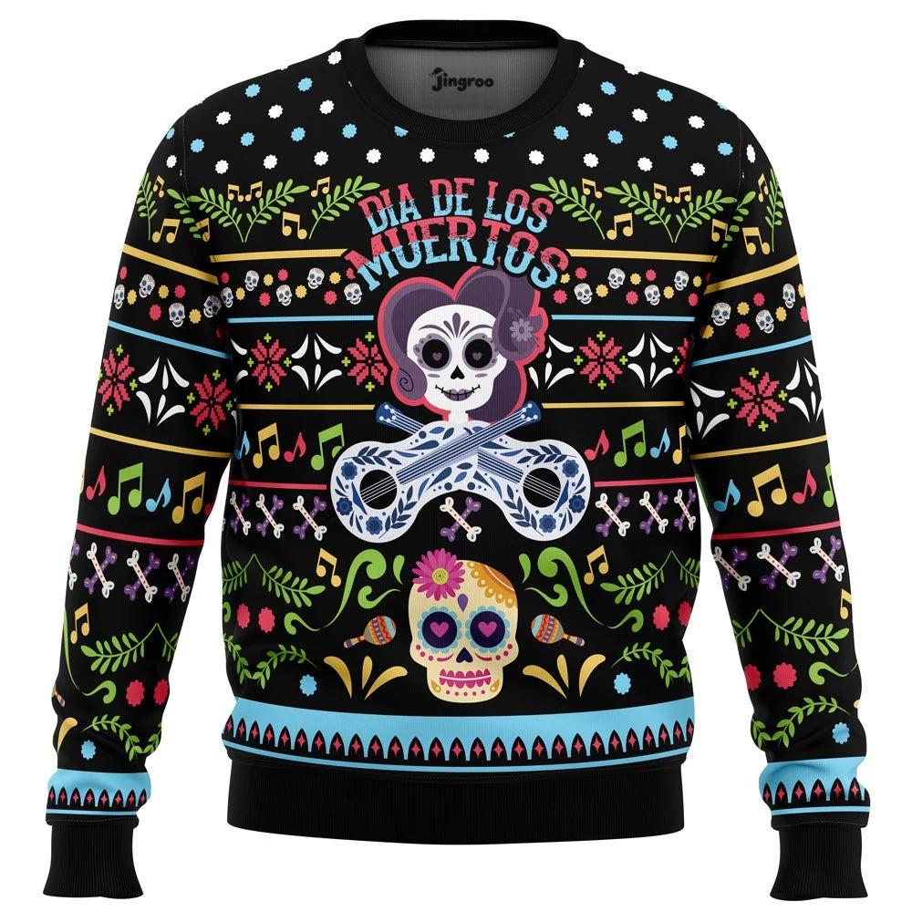 Day Of The Dead Fiesta Ugly Christmas Sweater - Christmas Jumper (front)