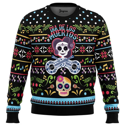 Day Of The Dead Fiesta Ugly Christmas Sweater - Christmas Jumper (front)