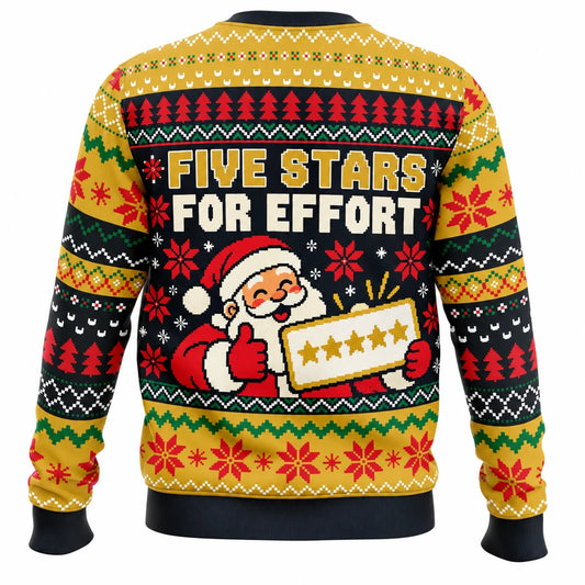 Dear Santa Check My Reviews Ugly Christmas Sweater - Christmas Jumper (back)