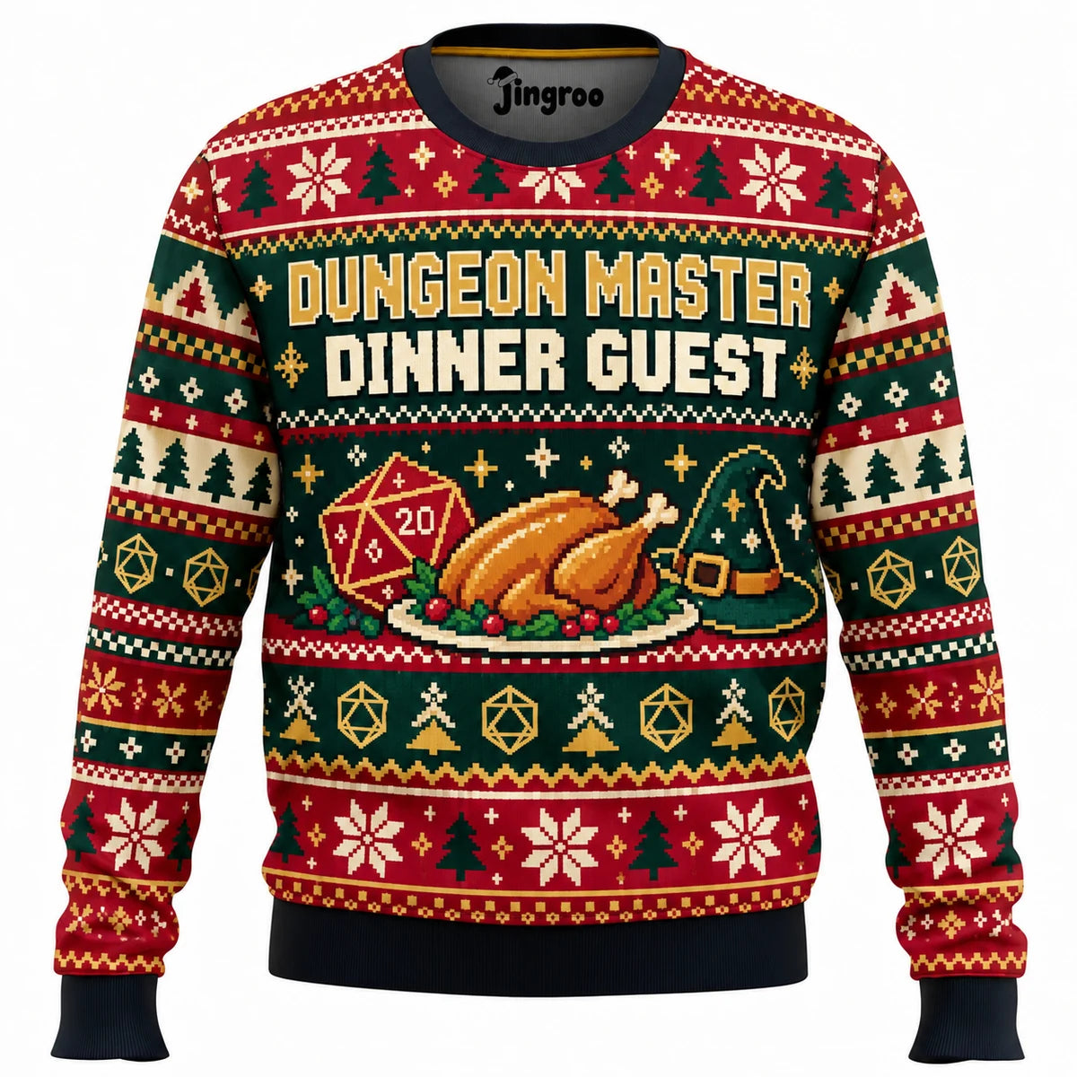Dungeon Master Dinner Guest Ugly Christmas Sweater - Christmas Jumper (front)
