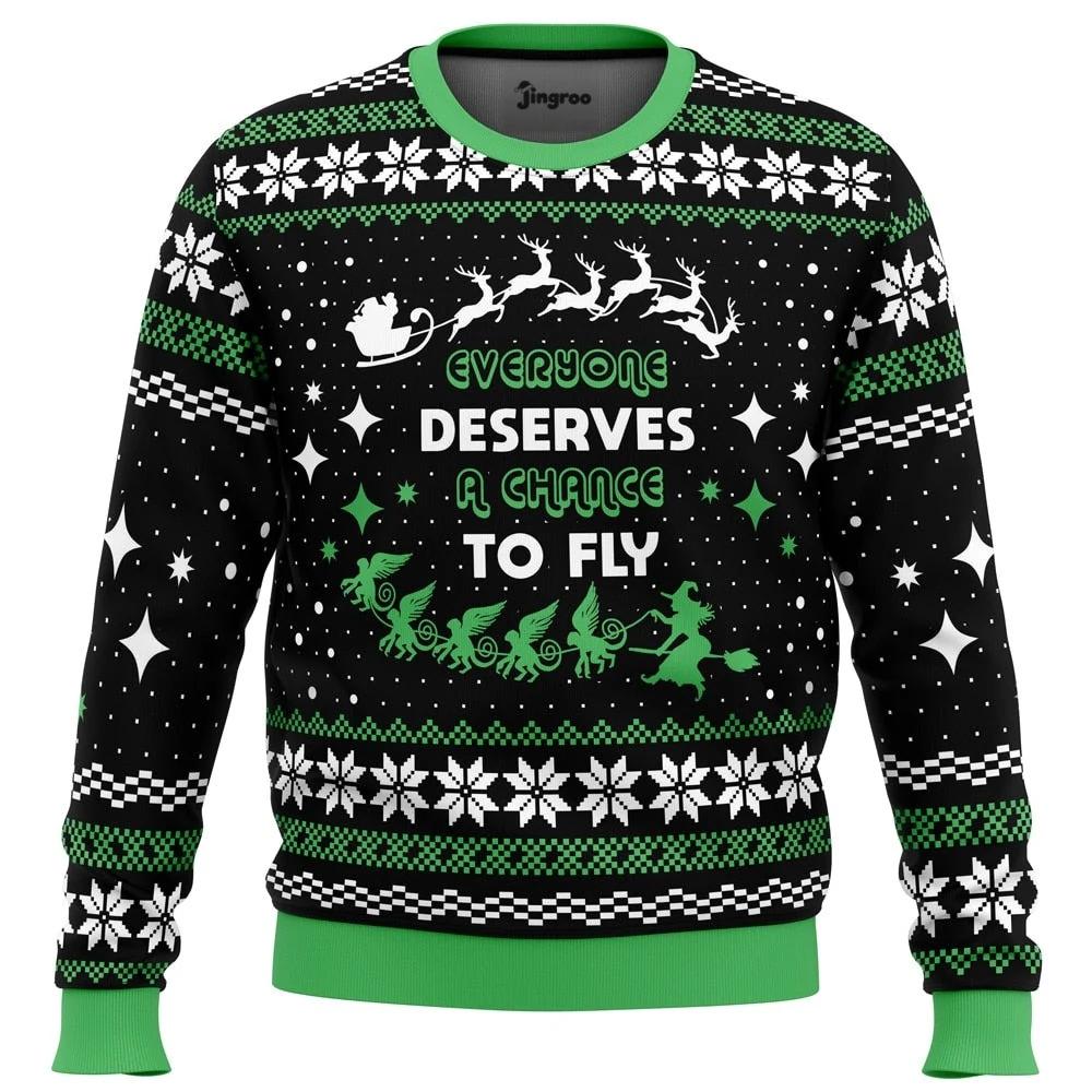 Everyone Deserves To Fly Ugly Christmas Sweater - Christmas Jumper (front)