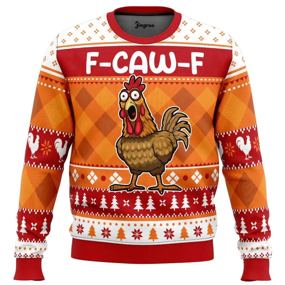 F-Caw-F Crow Ugly Christmas Sweater - Christmas Jumper (front)