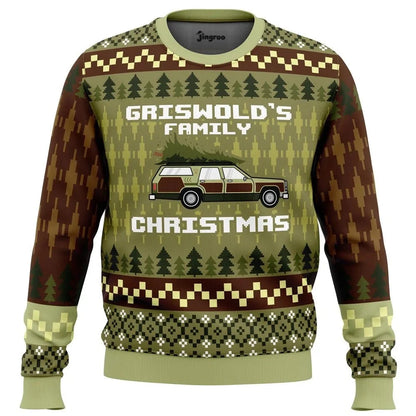 Family Christmas Road Trip Ugly Christmas Sweater - Christmas Jumper (front)
