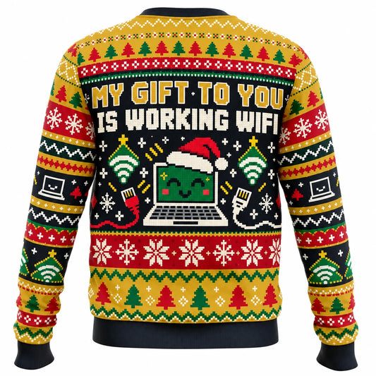 Family Tech Support Ugly Christmas Sweater - Christmas Jumper (back)