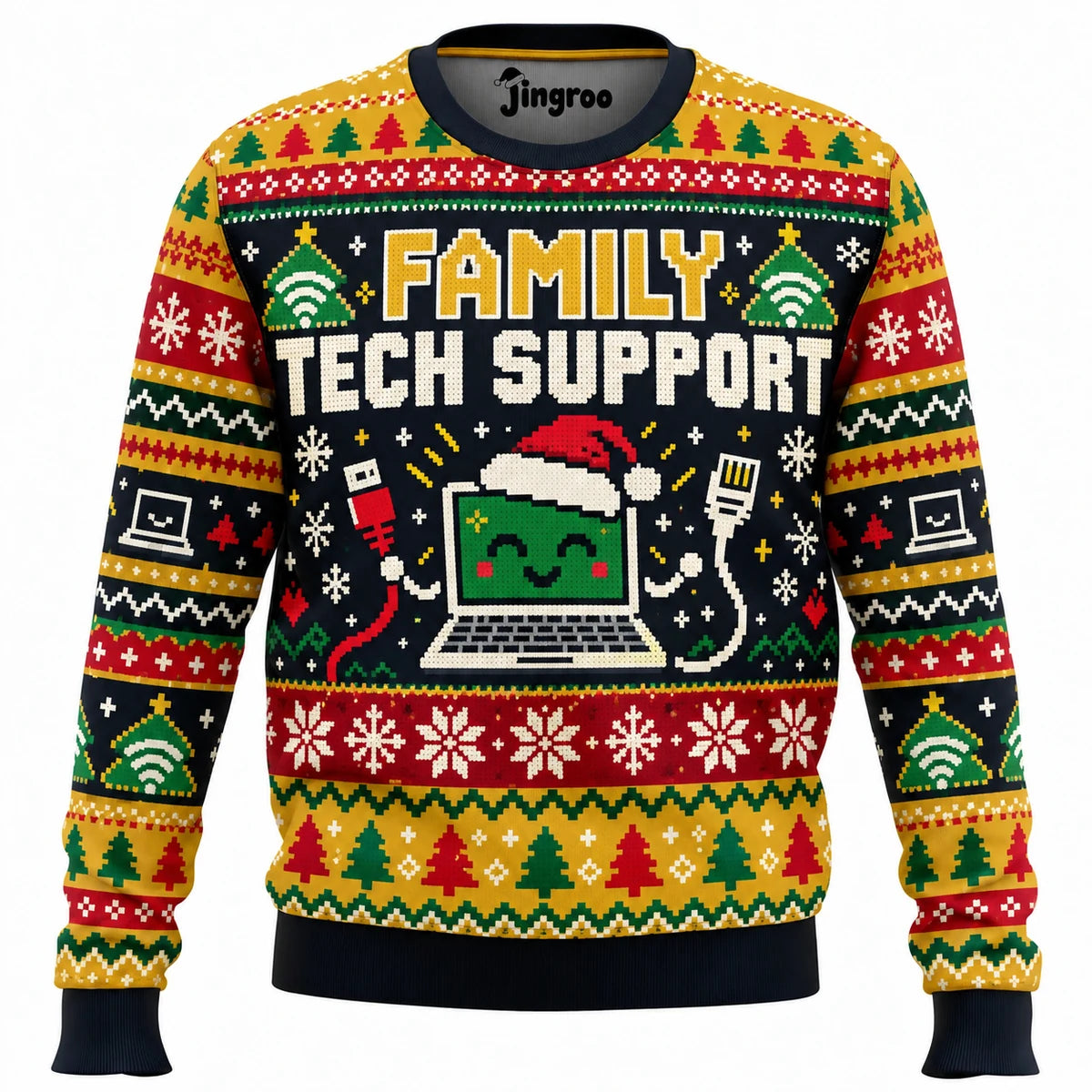 Family Tech Support Ugly Christmas Sweater - Christmas Jumper (front)