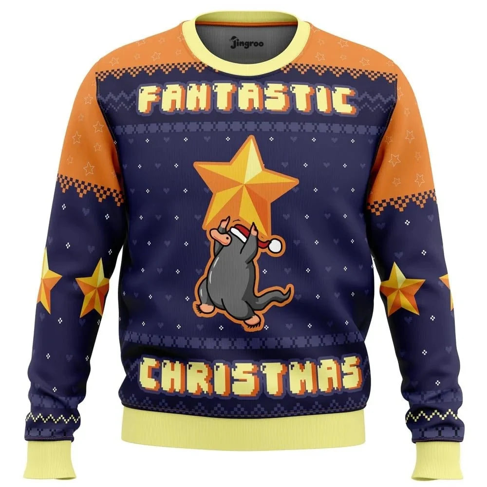 Fantastic Christmas Creatures Ugly Christmas Sweater - Christmas Jumper (front)
