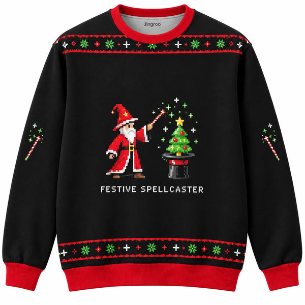 Festive Spellcaster Ugly Christmas Sweater