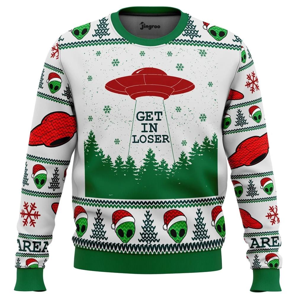 Get In Loser, We're Going Abducting Ugly Christmas Sweater - Christmas Jumper (view 1)