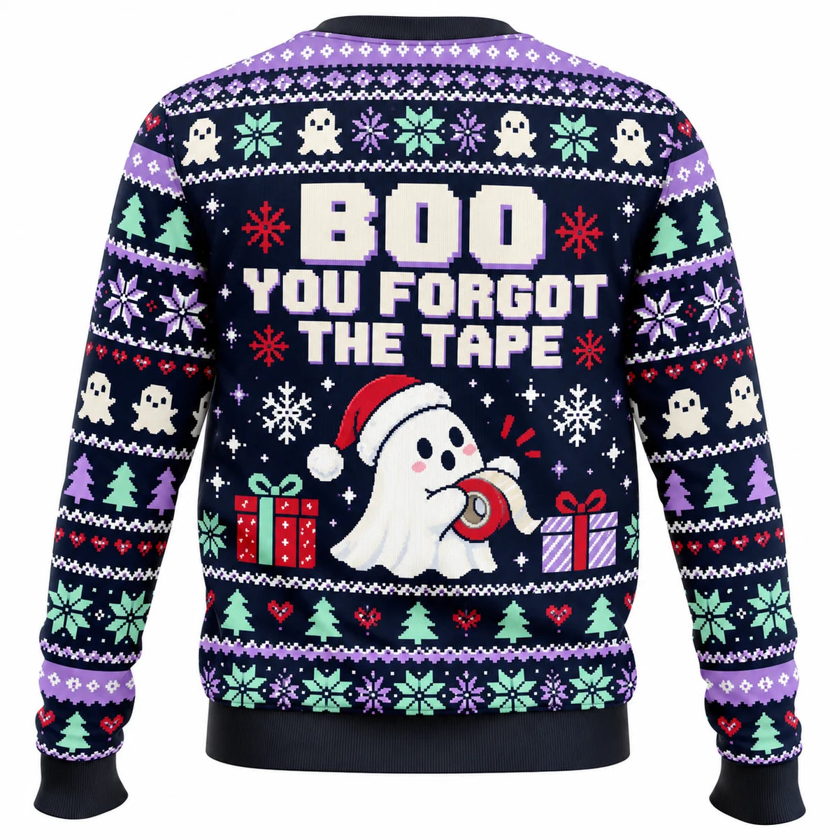 Ghost of Unwrapped Presents Ugly Christmas Sweater - Christmas Jumper (back)