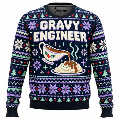 Gravy Engineer Ugly Christmas Sweater - Christmas Jumper (front)
